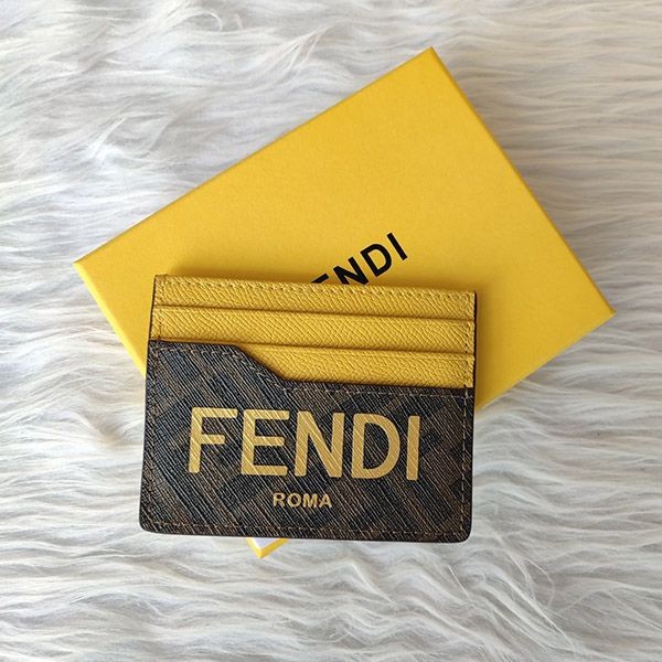 Sold out Fendi Replica Brown Fabric Card Case 7M0333AJJ5F1HRE