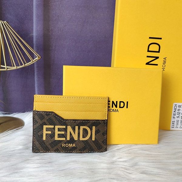 Sold out Fendi Replica Brown Fabric Card Case 7M0333AJJ5F1HRE