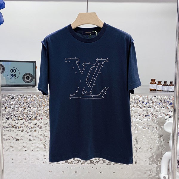 Spring/Summer New Arrivals Louis Vuitton Fake LV Stitch Print & Embroidery T-Shirt ◇Finally Met the Masterpiece◆ 1A96L0