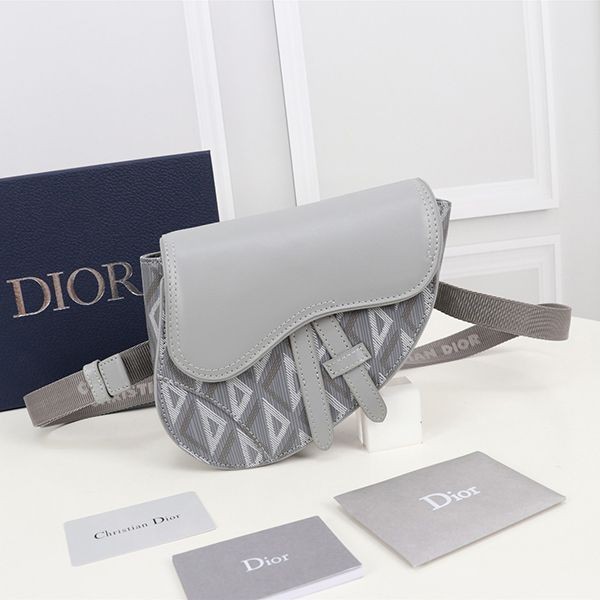 Very popular!! New color Dior calfskin ribbon lettering saddle bag dem73474