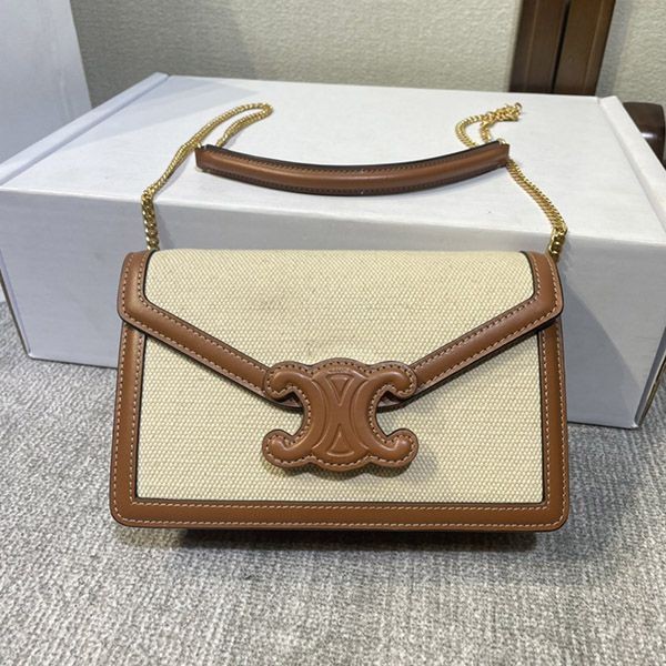 Extremely Rare! Celine Teen Cuir Triomphe Bag Replica Tan/White Cec01400 Extremely Rare! Celine Teen Cuir Triomphe Bag Replica Tan/White Cec01400