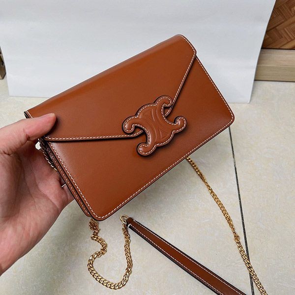 Celine Teen Cuir Triomphe Bag Replica Brown Cem46559 Celine Teen Cuir Triomphe Bag Replica Brown Cem46559