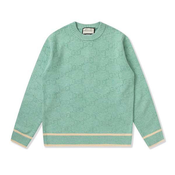 Cute Gucci GG Jacquard Cotton Fake Sweater guy89242