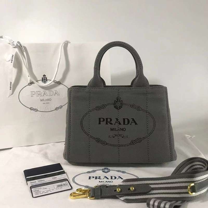 [Prada] Canapa x Leather Tote Bag Replica / Shopping Bag [Tracking Included] puj76372