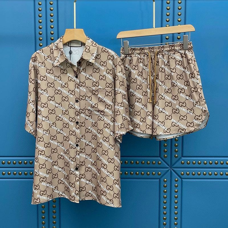 New Autumn/Winter Gucci Balenciaga Shirt Replica Top and Bottom Set gum77077 New Autumn/Winter Gucci Balenciaga Shirt Replica Top and Bottom Set gum77077