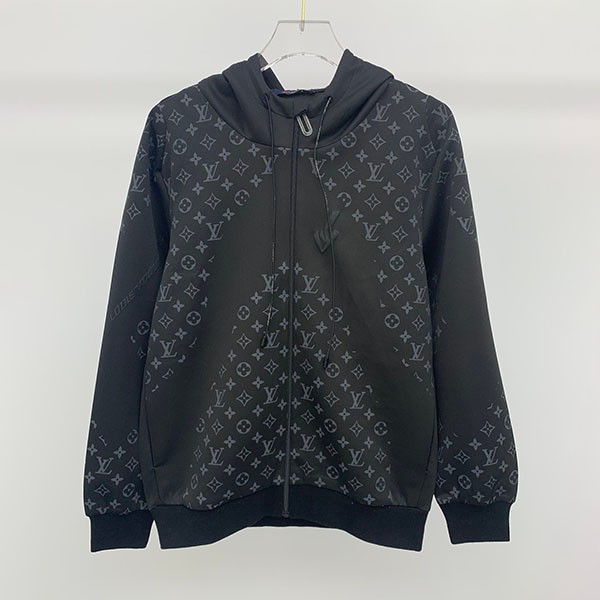 Louis Vuitton Hoodie Replica Sweatshirt Monogram Black 1A9GN9