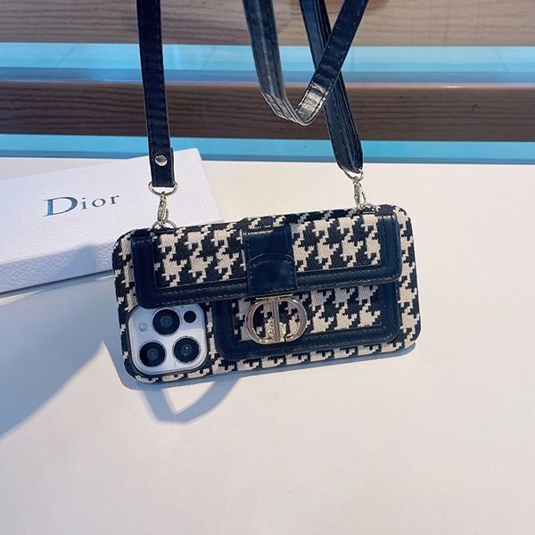 Free shipping Dior iPhone 13 smartphone case, super cheap, houndstooth pattern des00834