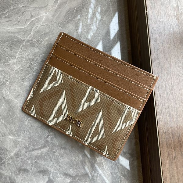 Love at first sight? Dior card holder replica CDDiamond canvas business card holder 2ESCH135DCO_H110
