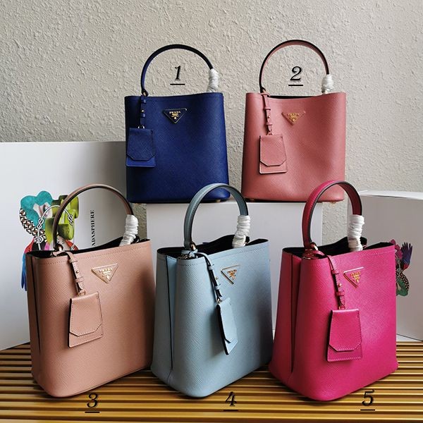 Cute fake Prada Panier Saffiano leather bag handbag 5 colors 1BA212 puu32582