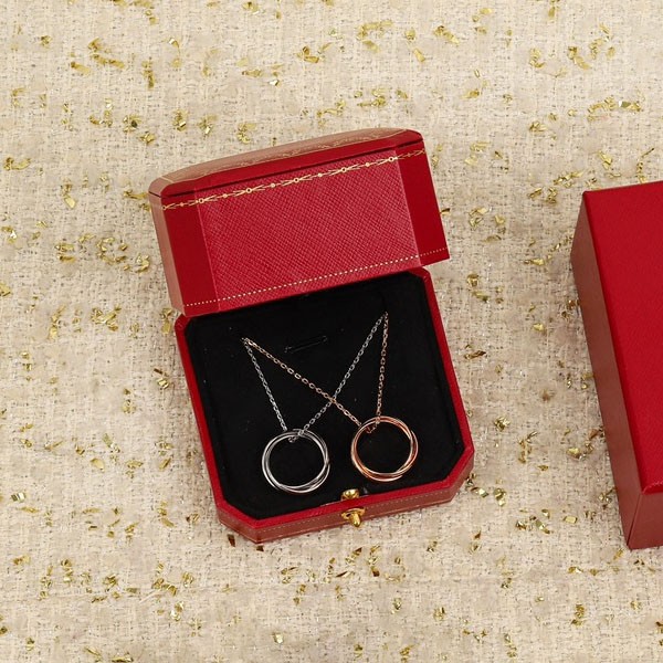 Cartier Trinity fake necklace pink diamond kap34400