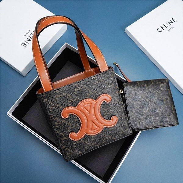 ☆Super popular☆Céline replica Triomphe logo print leather cube handbag Cee26582 ☆Super popular☆Céline replica Triomphe logo print leather cube handbag Cee26582