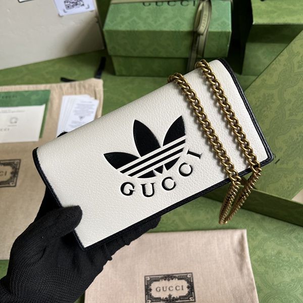 Extremely rare! Adidas x Gucci replica wallet shoulder bag with chain 621892UZ3BG6484