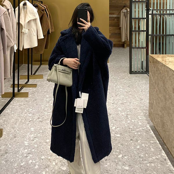 Max Mara TEDDY Teddy Bear Icon Coat Replica Navy Blue maq53194 Max Mara TEDDY Teddy Bear Icon Coat Replica Navy Blue maq53194