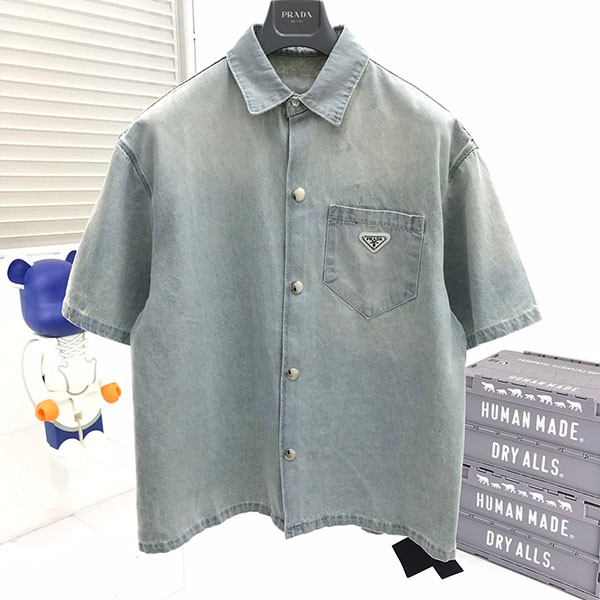 Hard to find fake Prada organic denim shirt pus00701