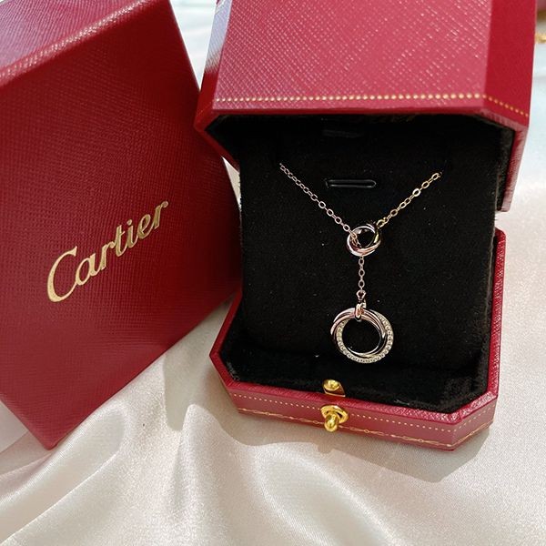 Cartier Trinity Necklace Replica 18K Diamond kal33823