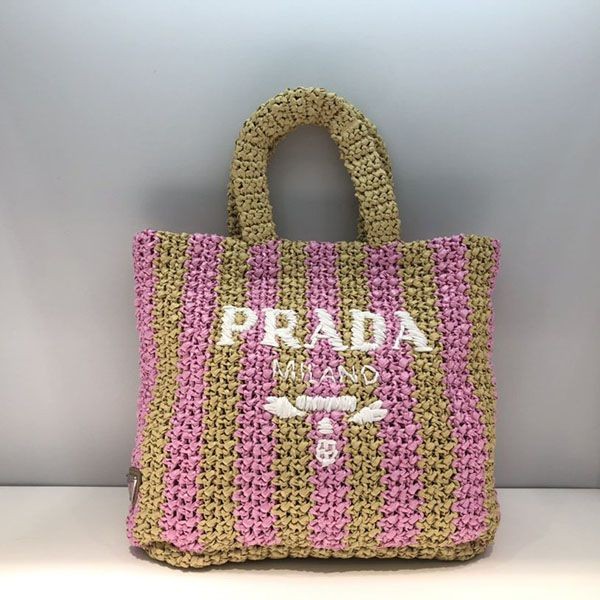 Very popular ★ Prada Raffia tote replica small size puy14816