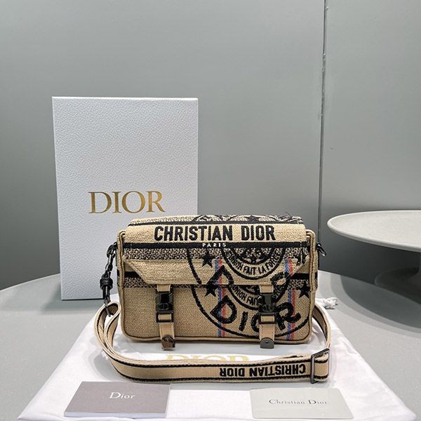 New spring Dior Camp replica small bag Dior Union jute canvas der62628