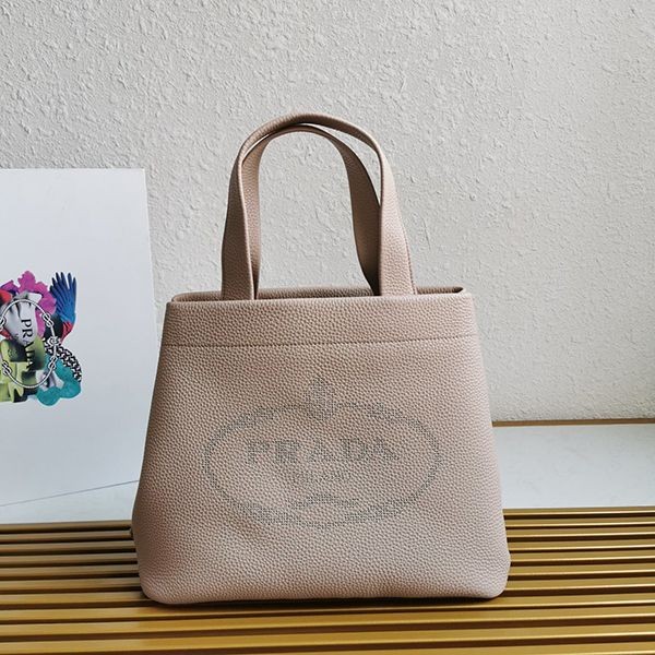 Free shipping Prada medium leather logo tote bag replica pun75323