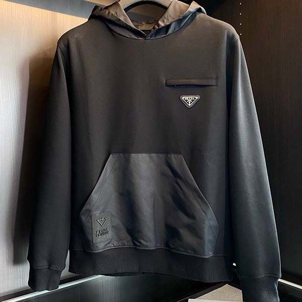 Sold out Prada Jersey and nylon hoodie replica pux68848