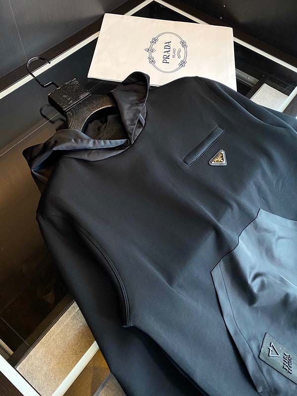 Sold out Prada Jersey and nylon hoodie replica pux68848