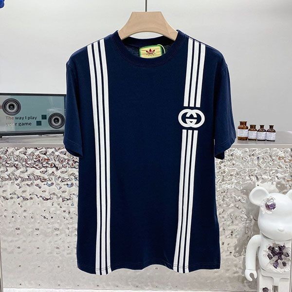 Spring/Summer new Adidas x Gucci 3-stripe jacquard T-shirt replica gup84774 Spring/Summer new Adidas x Gucci 3-stripe jacquard T-shirt replica gup84774