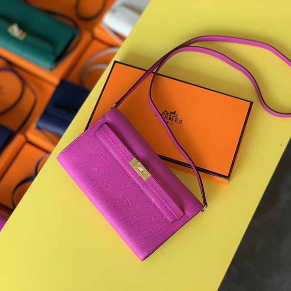 [Not available in Japan] Hermes Epson Kelly To Go Wallet Replica Bougainvillea erv30966