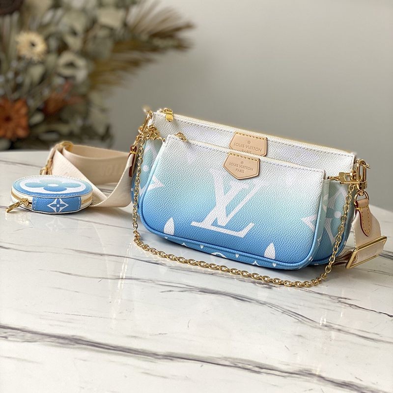 Cute Louis Vuitton Multi Pochette Accessoires Copy Canvas Shoulder Bag? Blue M57633