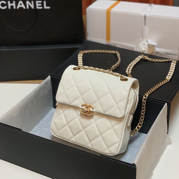Classic Chanel Backpack Replica CC Mark White Backpack shj86425 Classic Chanel Backpack Replica CC Mark White Backpack shj86425