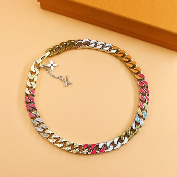 Louis Vuitton Collier Chain Links Patches Strass Replica vuz17802