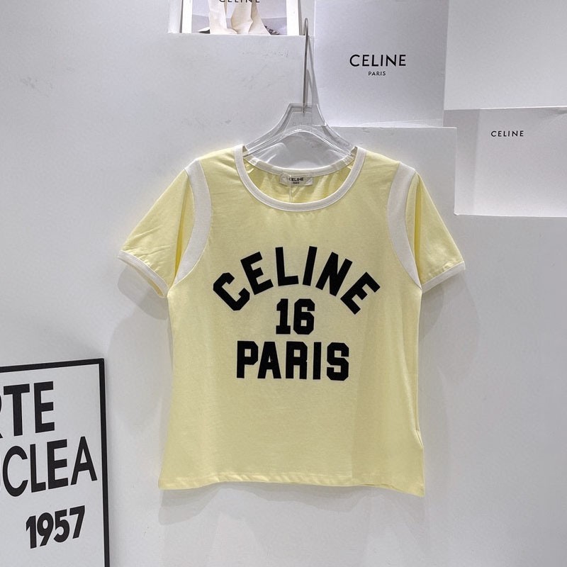 Hard to find ★ Celine ★ 16 embroidered T-shirt ★ Cotton jersey replica Ced04697