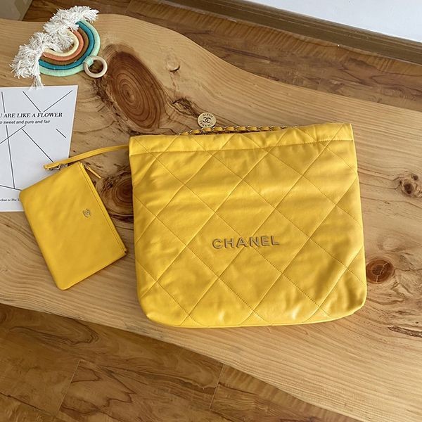 New sale Chanel shoulder bag quilted yellow replica sha43172