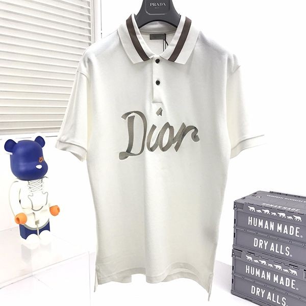 Eye-catching color Dior★Relaxed fit short sleeve polo shirt copy dev11365