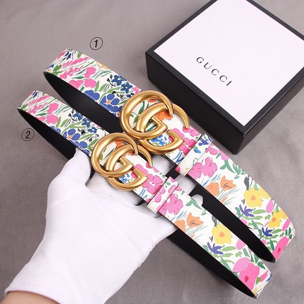 Very popular worldwide? Gucci GG print interlocking buckle belt replica, 2 sizes gup58496
