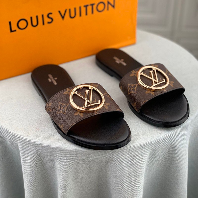 Not available in Japan? Louis Vuitton Sandals Fake Flat Mules Brown Rockit 1A64MN 1A64MN