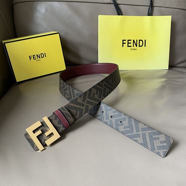 Rare Fendi men's belt, reversible, logo, gift, 4.0cm, replica, feo95070