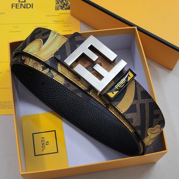 Hard to find Fendi men's belt, reversible, logo, gift, 3.8cm, fake, fer46451