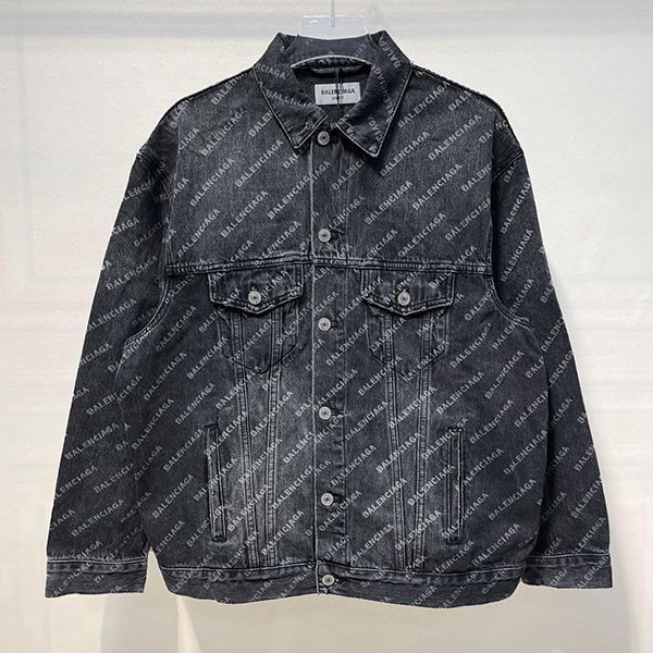The hottest topic! Balenciaga all-over logo denim jacket replica baa09053