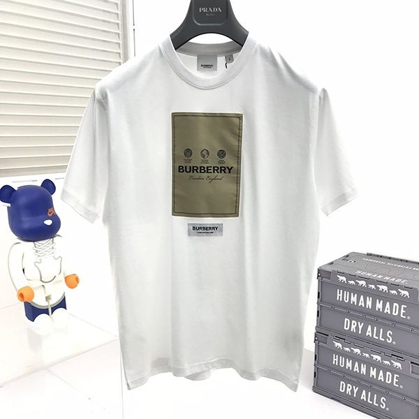 Love at first sight? Burberry label applique cotton T-shirt copy Bak09233