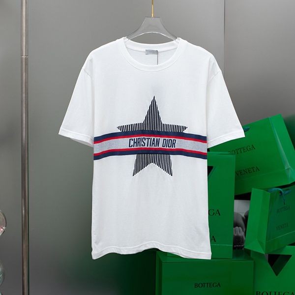 Dior Alps T-shirt replica tops star logo men and women free shipping cotton 143T04A4478_X0878