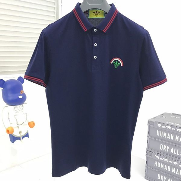 Rare color Adidas x Gucci copy cotton polo shirt guo53394 Rare color Adidas x Gucci copy cotton polo shirt guo53394