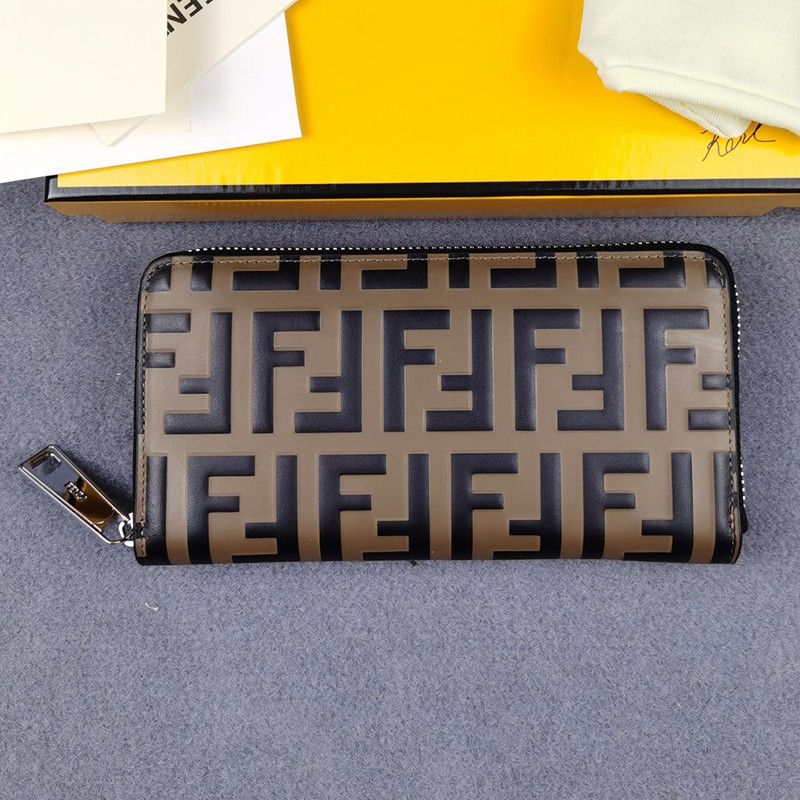 Extremely rare! Fendi wallet replica lamb leather customized peekaboo logo card zipper wallet feh04391