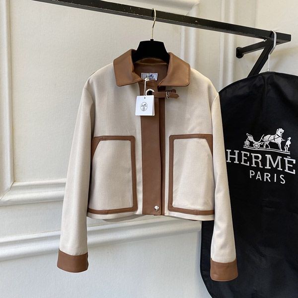 Hermes Replica Aviator Style Leather Jacket erq72047