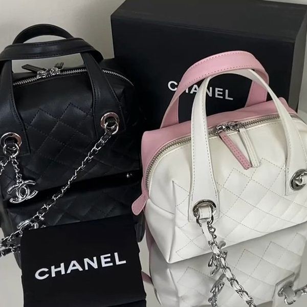 Very popular! Replica Chanel Cambon Line CC Square Mini Boston Bag, 2 colors, shs07898