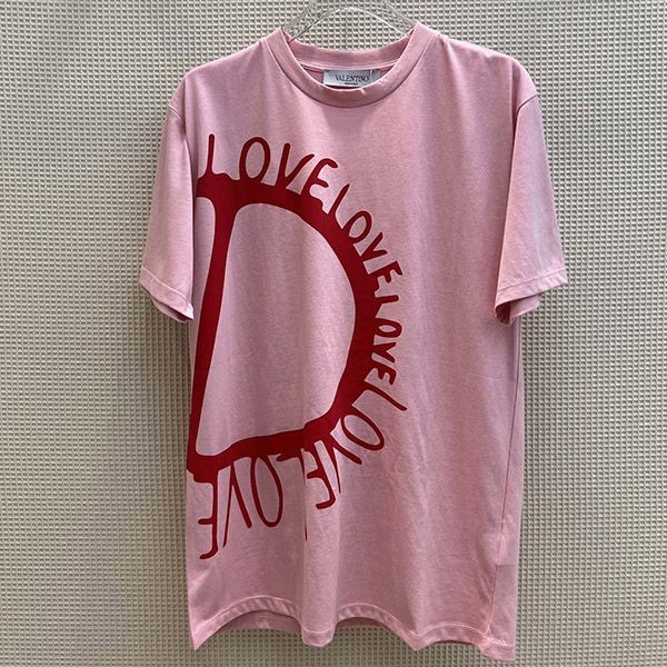 Valentino Replica LOVE V Logo Cotton Short Sleeve T-Shirt Vun68592 Valentino Replica LOVE V Logo Cotton Short Sleeve T-Shirt Vun68592