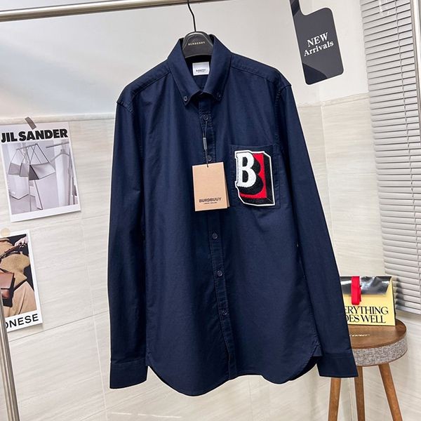 Rare Burberry Monogram Motif Cotton Poplin Shirt Replica Bae93707