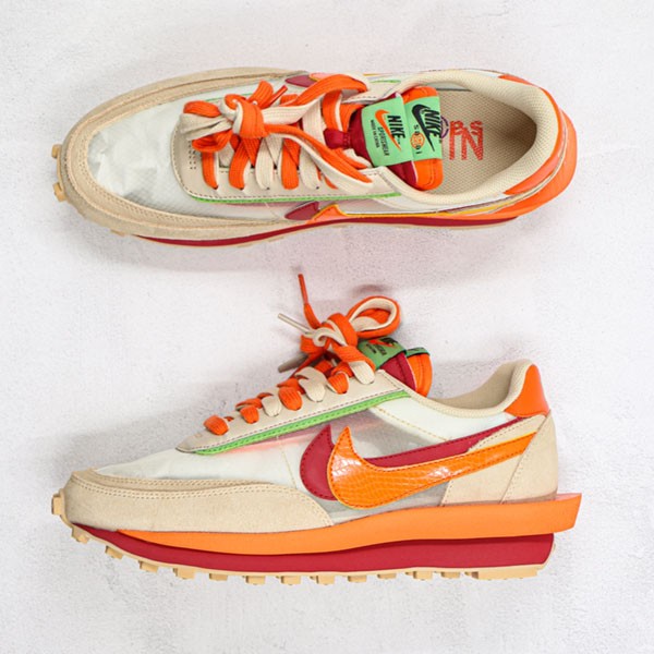 21AW New Clot x Sacai x Nike LD Waffle Replica Orange Blaze DH1347-100