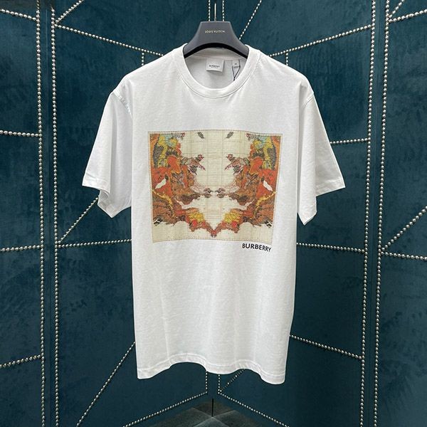 Battle Burberry Replica Map Print Cotton Oversized T-Shirt White 80565821
