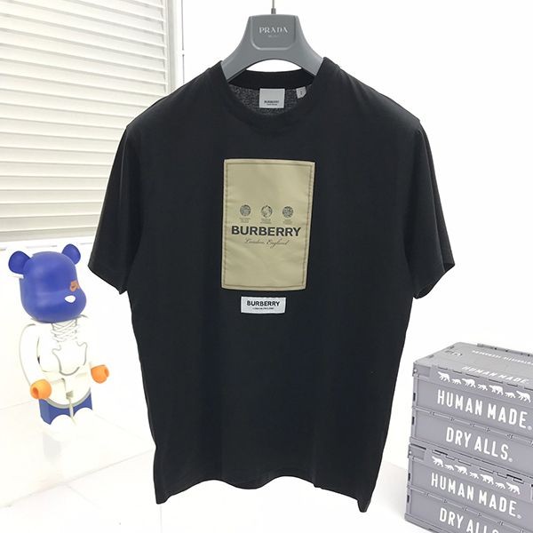 New Burberry Spring Collection Label Applique Cotton T-shirt Replica Baq25192