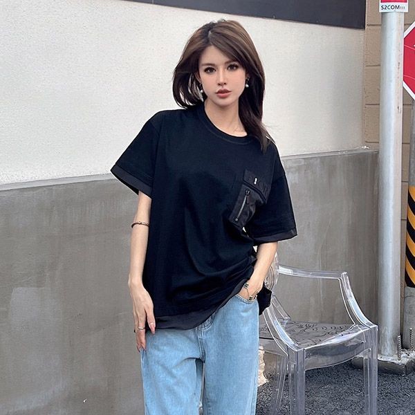 Dior x Sacai Replica ★ Black Oversized T-shirt 213J642A0554_C989 Dior x Sacai Replica ★ Black Oversized T-shirt 213J642A0554_C989