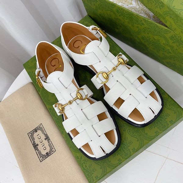 Sold out Gucci Horsebit Low Heel Sandals Replica White gua08304 Sold out Gucci Horsebit Low Heel Sandals Replica White gua08304